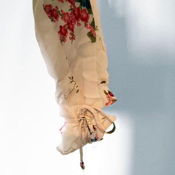 Lucy Love Boho floral copped tank top with side tie (Medium) - Picture 6 of 9